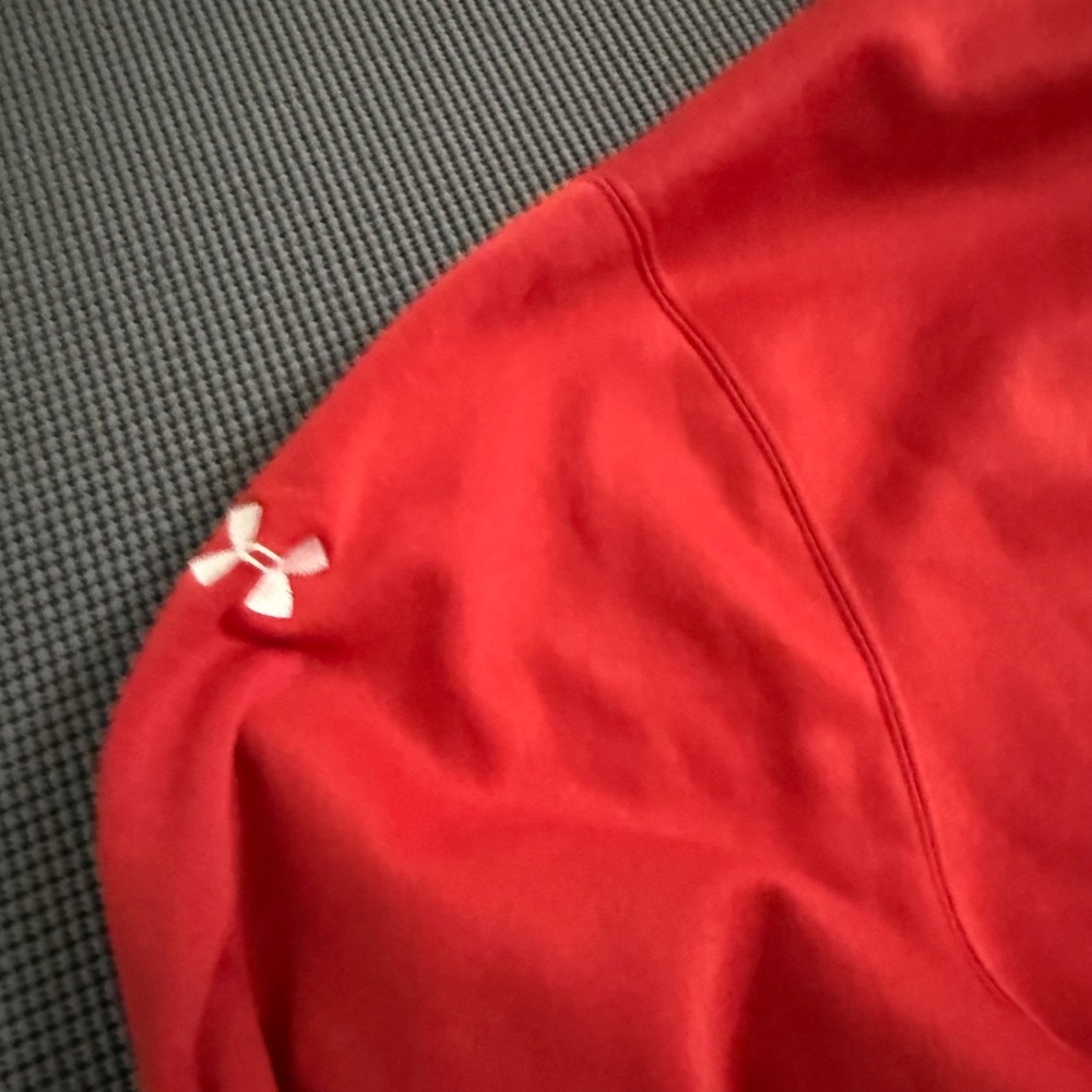 Under Armour Wisconsin Badgers Red Fleece Pullover Hoodie Men's L Hooded Logo - Picture 8 of 11
